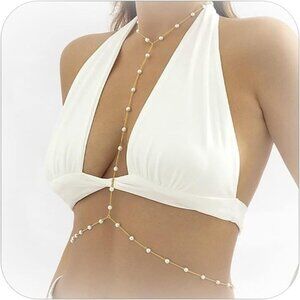 🆕Body Chain for Women Crystal Rhinestone Bra Bikini Waist Jewelry Boho Gift